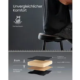 VASAGLE Barhocker LBC080B01 schwarz Kunstleder, 2 St.