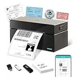 ORGBRO Bluetooth Etikettendrucker Z1 Plus DHL Thermodrucker Etikettiergerät 4x6 Versandetiketten Drucker Labeldrucker für Barcode, Adresse, Kompatibel mit Amazon, Etsy, Shopify, Schwarz
