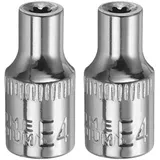 QUARKZMAN 1/4" x E4 Torx Bit Set, 2 Stück Torx Nuss Set Schrauber Sechskant Steckschlüsseleinsätze, Antrieb Tiefnuss Stern-Stecknuss für Auto Reparaturen Hauswartung DIY Handarbeit