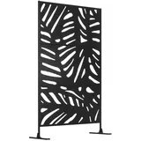 Outsunny Garten-Paravent 122 x 198 cm schwarz Stahl 1 St.