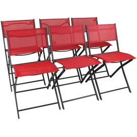 VCM Gartenstuhl 6er Set klappbar 45 x 46 x 79 cm rot