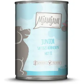 MjAMjAM Leckere Mahlzeit Junior 400g Hundenassfutter 6 x 400 Gramm saftiges Hühnchen mit Ei