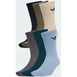 adidas Trefoil Cushion Crew Socken 6 Paar Beige/Khaki 43-45