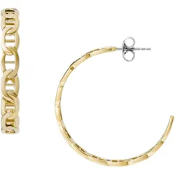 Paar Creolen FOSSIL "Schmuck Geschenk Edelstahl Ohrringe Heritage D-Link, JF04781710", gelb (gelbgoldfarben, edelstahlfarben), Ohrringe, Damen, Edelstahl