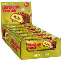 Neosupps Protein Bar Pistachio Crunch, Proteinriegel 12Stk, Pistazienstücke Riegel, High Protein Snack mit 13g Eiweiß, für Muskelaufbau, geprüfte Qualität