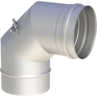 Jeremias Ofenrohrbogen 150 mm 90° mit Reinigungsöffnung Silber