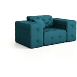 Fun Möbel Sessel Chantal Opera Velvet 121 x 78 x 96 cm Blau mit Zierkissen