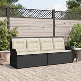 Vidaxl Gartenbank Schwarz Poly-rattan