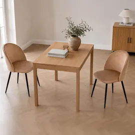 Dmora Stinson-Stuhl Samt beige 2er Set