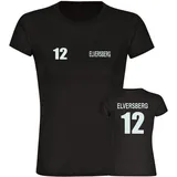 multifanshop Damen T-Shirt - Elversberg - Trikot Nummer 12 - Druck weiß - Frauen