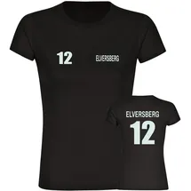 multifanshop Damen T-Shirt - Elversberg - Trikot Nummer 12 - Druck weiß - Frauen