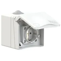 PCE 8630v Schutzkontakt-Wandsteckdose (AP) Design IP44 (weiß)
