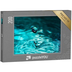 puzzleYOU Puzzle Wassertropfen prallt auf die Wasseroberfläche, 200 Puzzleteile, puzzleYOU-Kollektionen Fotokunst