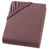 Zestri Spannbettlaken COMFORT Jersey aus 100% Baumwolle, Gummizug: rundum, für Boxspringbett, Wasserbett, Topper, normale Matratzen braun 180x200 - 200x200 cm cm