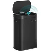 Mülleimer mit Sensor, automatischer Abfalleimer 50 L, Softclose-Deckel, Stahl, tintenschwarz