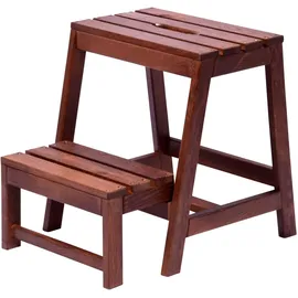 Dobar Multifunktions-Hocker Massivholz 38 x 45 x 53 cm Braun
