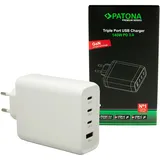 PATONA Premium GaN PD140W Adapter 3xUSB-C 1xA weiß