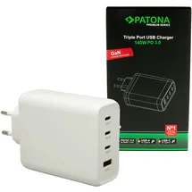 PATONA Premium GaN PD140W Adapter 3xUSB-C 1xA weiß