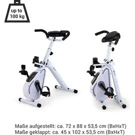 capital sports Azura Heimtainer, Deskbike mit Magnet-Widerstand, Heimtrainer-Fahrrad Klappbar, Fitness Fahrrad Heimtrainer, Schreibtischfahrrad fü... - Weiß