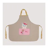 suebidou Umhängeschürze Kinderschürze Kochschürze Malschürze für Kinder 2-6 Jahre, (bestehend aus 1 Schürze), nachhaltig, kreativ beige