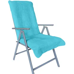 Frottee Schonbezug für Gartenstuhl NYVISpa 60x130 cm - Hygiene Auflage für Hochlehner Gartenstühle Farbe:Türkis