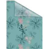 Lichtblick Fensterfolie selbstklebend, Sichtschutz, Aqua Floral - blau B/L: ca. 100x180 cm