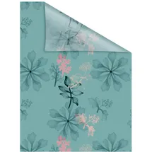 Lichtblick Fensterfolie selbstklebend, Sichtschutz, Aqua Floral - blau B/L: ca. 100x180 cm