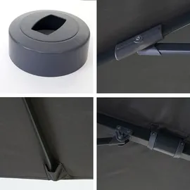 Mendler Gastronomie-Ampelschirm HWC-A96 300 x 300 cm Anthrazit drehbar