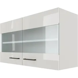 Flex-Well Hängeschrank Glashängeschrank Lund 100 x 54,8 x 32 cm Grau