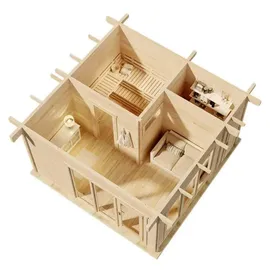 FinnTherm Gartensauna Cubus-70 E 498 cm) x 498 cm