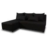 silape Sofnet Ecksofa Schwarz, Textil, 5-Sitzer, L-Form,Rechteckig, 205x142 cm, Wohnzimmer, Sofas & Couches, Wohnlandschaften, Ecksofas