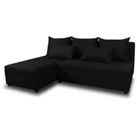 silape Sofnet Ecksofa Schwarz, Textil, 5-Sitzer, L-Form,Rechteckig, 205x142 cm, Wohnzimmer, Sofas & Couches, Wohnlandschaften, Ecksofas