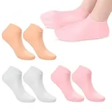 Volumoon Silikonsocken, 3x Spa Pediküre Socken, Fußmaske Socken, fusspflege socken, Feuchtigkeitsspendende Socken, Gel-Socken Fußpflege, für Trockene, Rissige Füße für Frauen und Mädchen, EU 41-43,XL