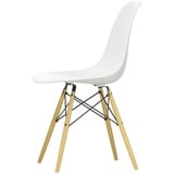 Vitra - Eames Plastic Side Chair DSW, Ahorn gelblich / weiß (Kunststoffgleiter weiß)