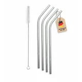 Intirilife Trinkhalme 20,5 cm 4 St. Silber