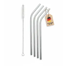 Intirilife Trinkhalme 20,5 cm 4 St. Silber