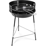 BBQ Holzkohle-Rundgrill Mobiler Holzkohlegrill TÜV/GS-Zeichen für 2 bis 3 Personen Durchmesser ca. Ø 29 cm Kohlegrill Sicherer Stand dank 3 stabiler Beine schwarz