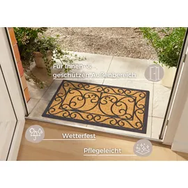 HANSE HOME Rechteckig 45 x 75 cm Braun/Schwarz