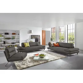 W.Schillig Couch Leder 2-Sitzer Grau