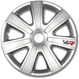 PETEX RB540214 Radzierblendenset VR Silber Größe 14 Zoll Doppelt Lackiert ABS