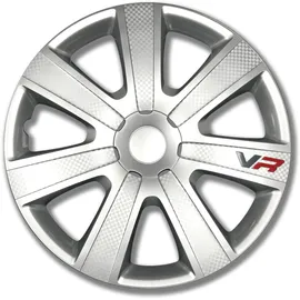 PETEX RB540214 Radzierblendenset VR Silber Größe 14 Zoll Doppelt Lackiert ABS