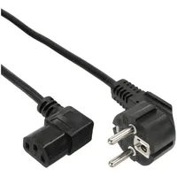 InLine Netzkabel, gewinkelt auf Kaltgerätestecker C13 rechts abgewinkelt, 1,8m,