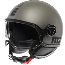 MOMODESIGN - FGTR EVO E2206, Jet-Helm mit Sonnenblende, offener Helm für Motorräder und Motorroller, für Männer und Frauen, Matt Titanium Frost/Black, XL