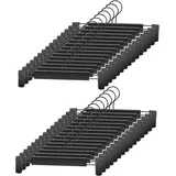 Famanu Hosenbügel Set mit drehbaren Clips - platzsparend, schwarz - Schwarz