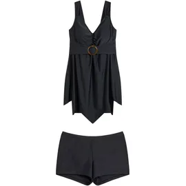 bonprix Tankini Long-Tankini Schwarz 54
