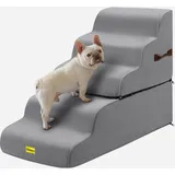 Gimars Upgrade Hundetreppe für kleine, mittelgroße und große Hunde, Stabiler 30D hochdichter Schaumstoff, extra breite Tiefe rutschfeste Haustiertreppe, Abnehmbarer waschbarer Bezug für Couch, Sofa
