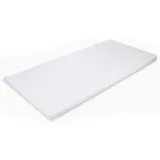 MSS e.K. Topperbezug 80x200x5 cm | 100% Baumwolle | atmungsaktiv & hautfreundlich | abnehmbar & 60 °C waschbar | Reißverschluss über Eck | weiß