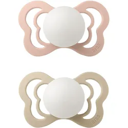 BIBS Couture Glow Silicone Size 1: 0+ months Schnuller Blush / Vanilla 2 St.