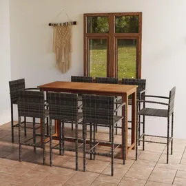 vidaXL Gartenbar-Set 9-tlg. Grau
