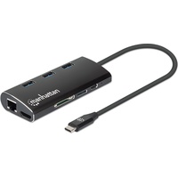 Manhattan USB Typ-C zu (USB A), Dockingstation - USB Hub, schwarz